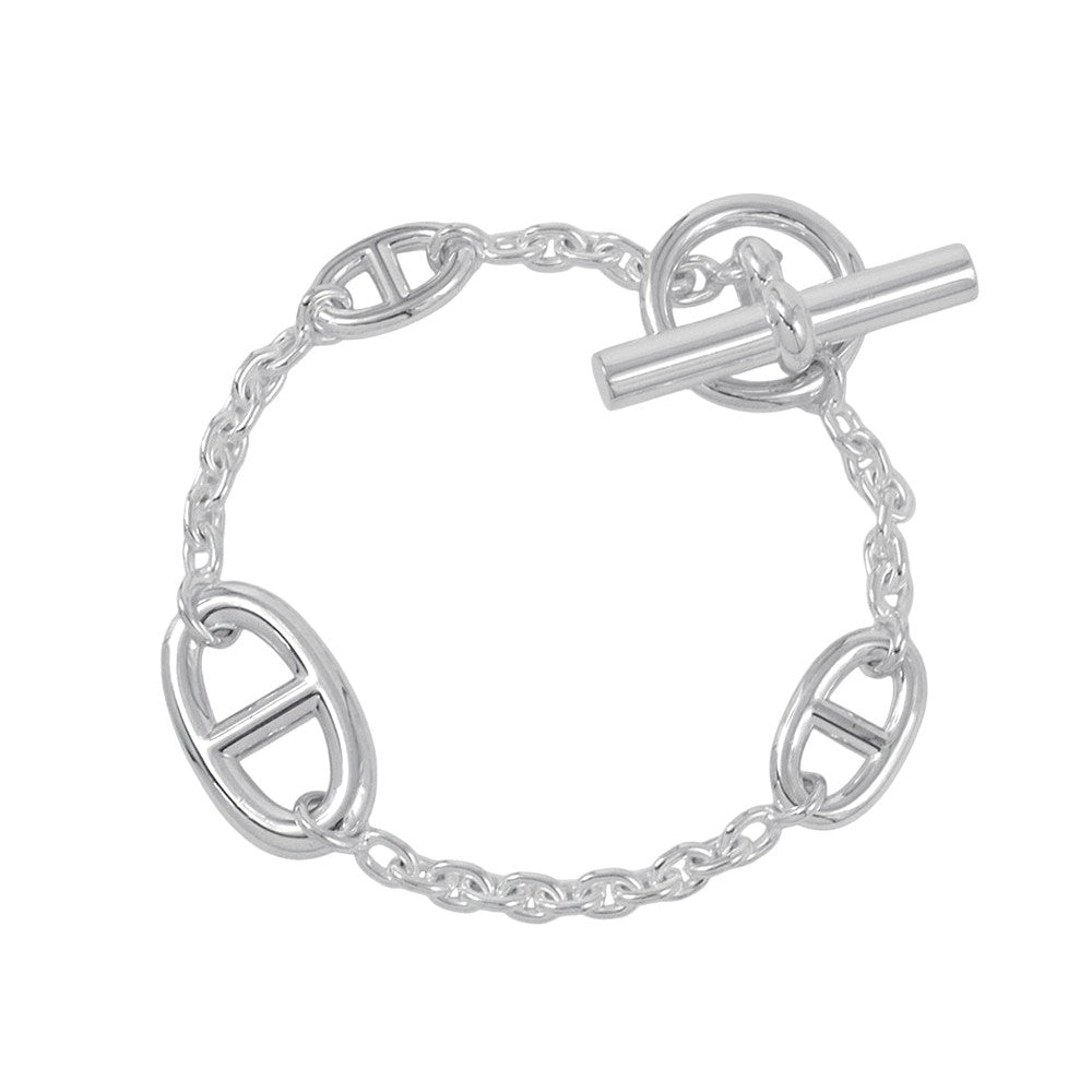 HERMES Chaine d'Ancre Farandole Bracelet Size LG SV925