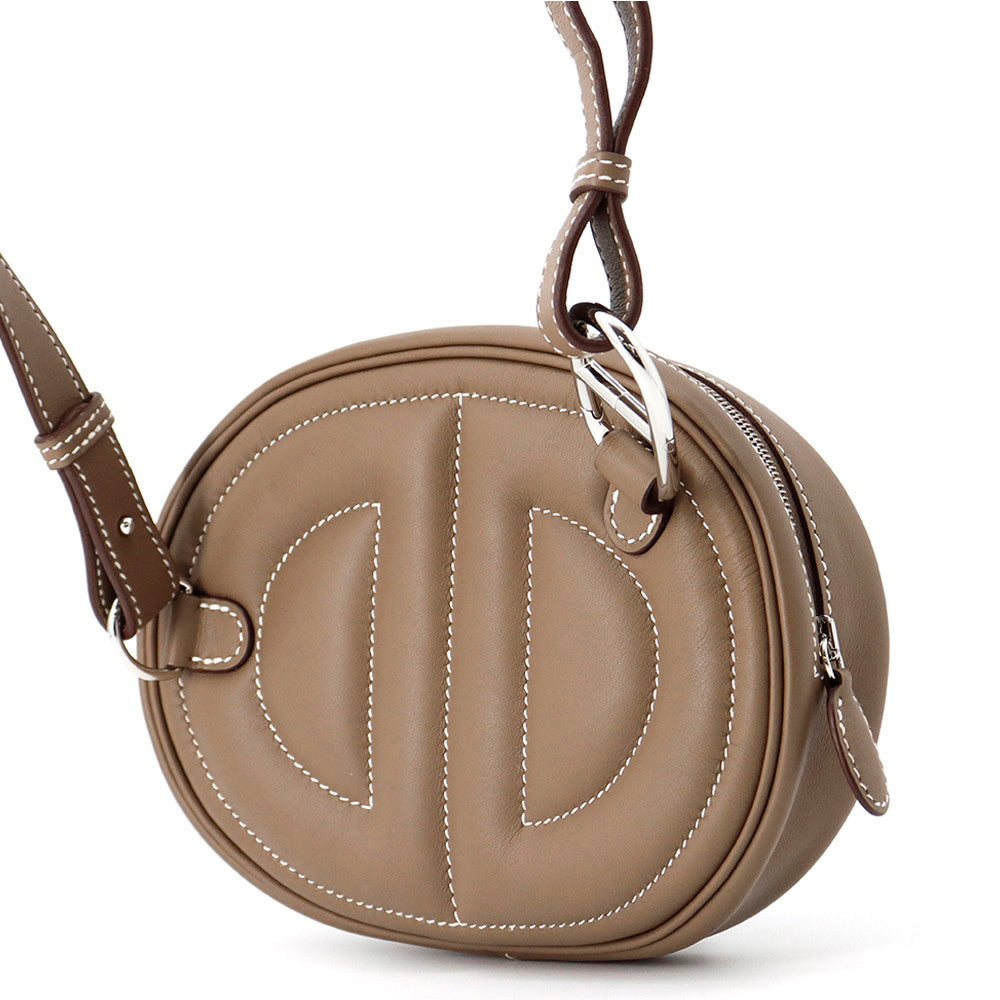 HERMES In the Loop Cross Body Bag Etoupe Swift Leather