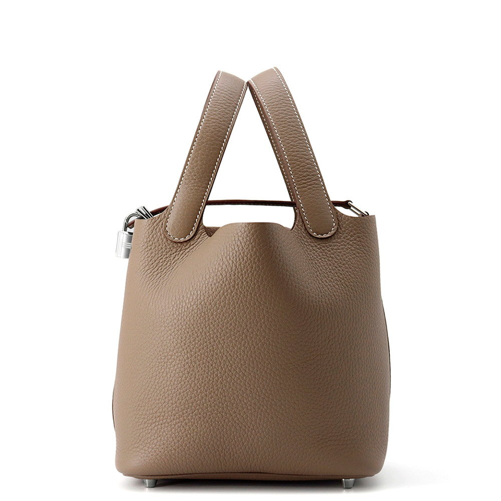 HERMES Picotin Lock Etoupe Taurillon Clemence Size PM