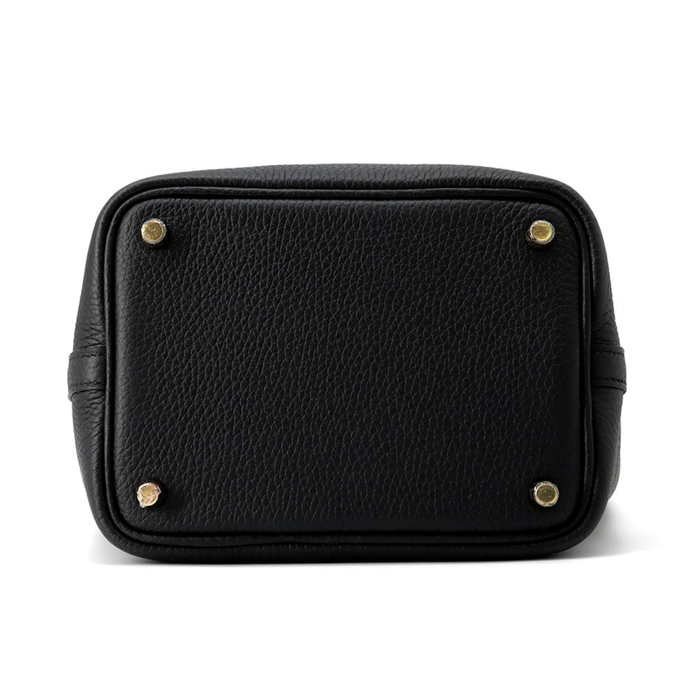 HERMES Picotin Lock Black Taurillon Clemence Size PM