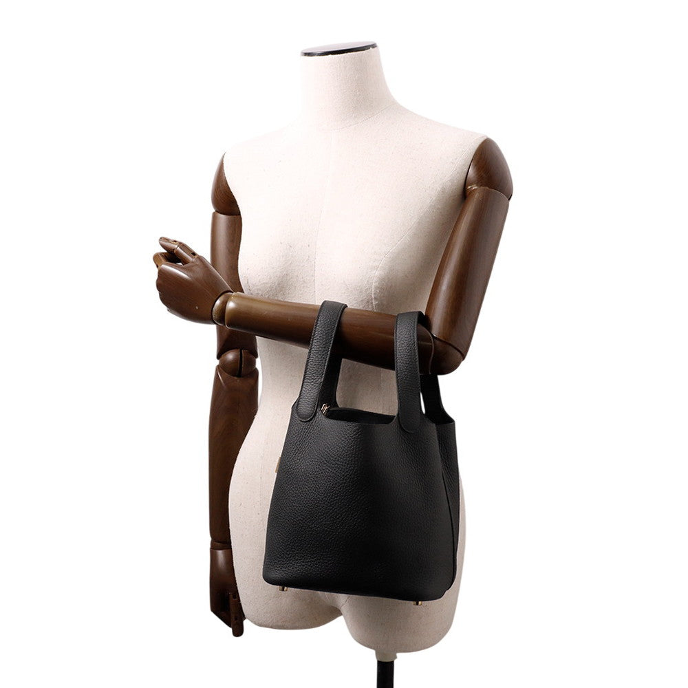HERMES Picotin Lock Black Taurillon Clemence Size PM