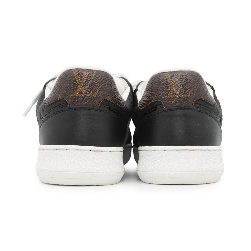 LOUIS VUITTON LV Stadium Sneakers Black1ACUJ3 Monogram Calf Leather Suede Size 38