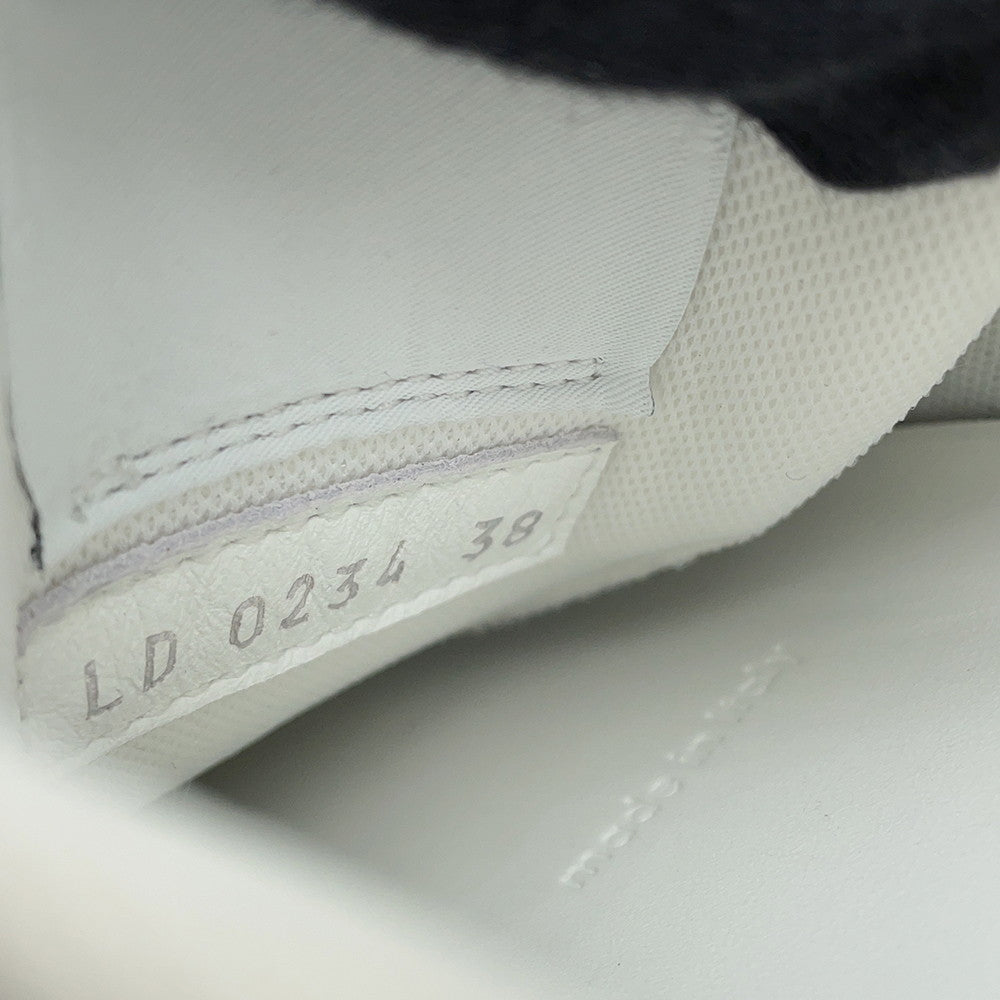 LOUIS VUITTON LV Stadium Sneakers Black1ACUJ3 Monogram Calf Leather Suede Size 38