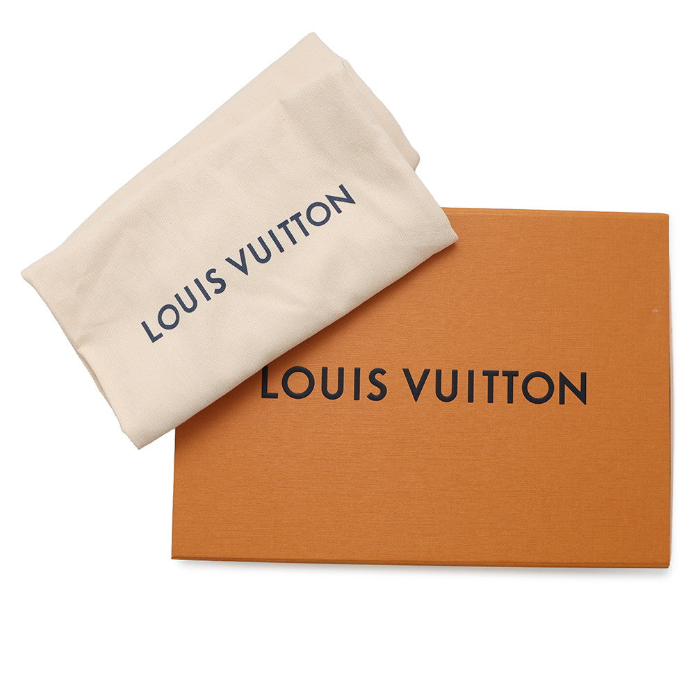 LOUIS VUITTON LV Stadium Sneakers Black1ACUJ3 Monogram Calf Leather Suede Size 38