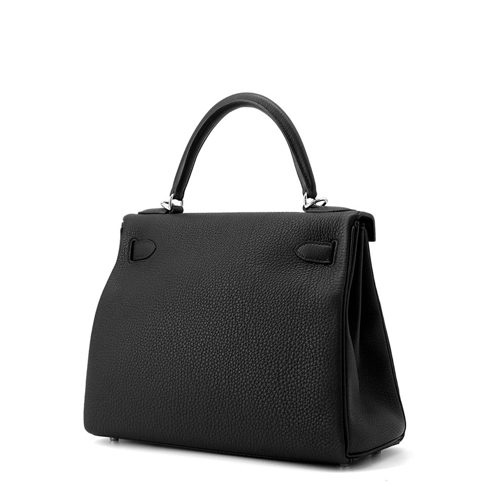 HERMES Kelly Retourne Black Togo Leather Size 28