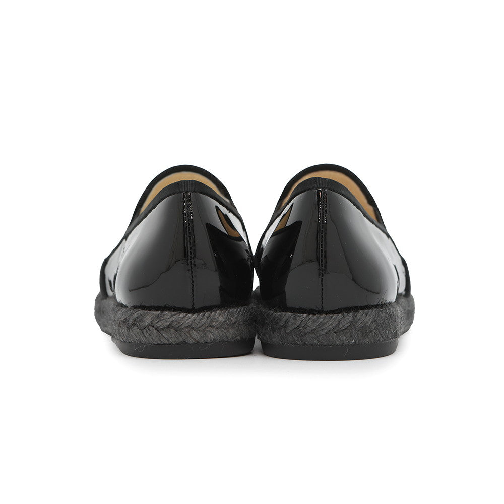 CHANEL CC Logo Espadrilles slip-ons BlackG31874 Enamel Size 37