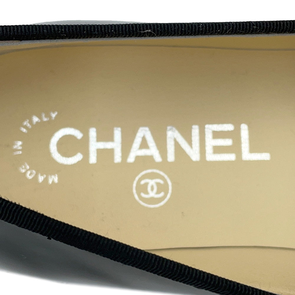 CHANEL CC Logo Espadrilles slip-ons BlackG31874 Enamel Size 37
