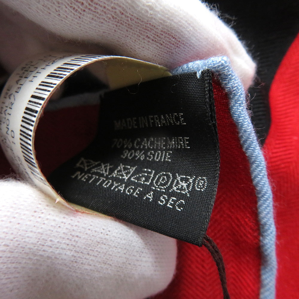 HERMES Giant Square Brides de Gala Applique Pique Brides de Gala Applique Pique Size 140 Rouge/Black/Blue CielH243940S Cashmere70% Silk30%