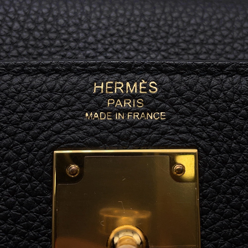 HERMES Kelly Retourne Black Togo Leather Size 28
