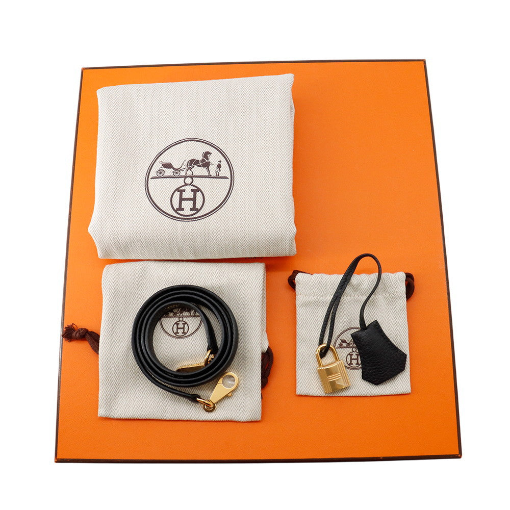 HERMES Kelly Retourne Black Togo Leather Size 28