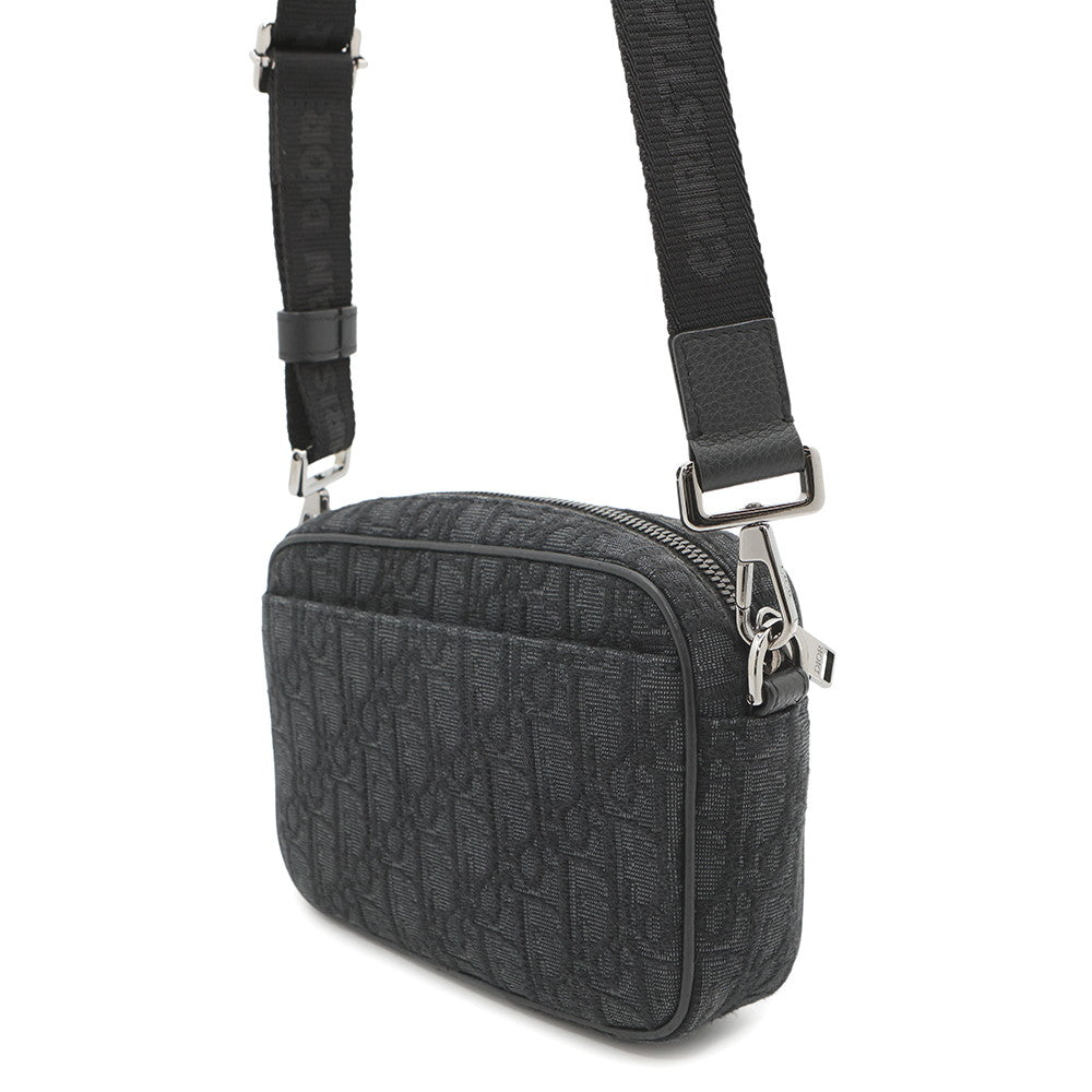 Dior Oblique Safari Shoulder Bag Black2ESWS011YKY Jacquard Leather Size Mini