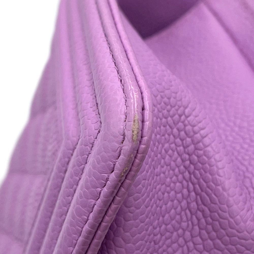 CHANEL Matelasse Boy Chanel Shoulder Bag PurpleA67085 Caviar Leather Size Small