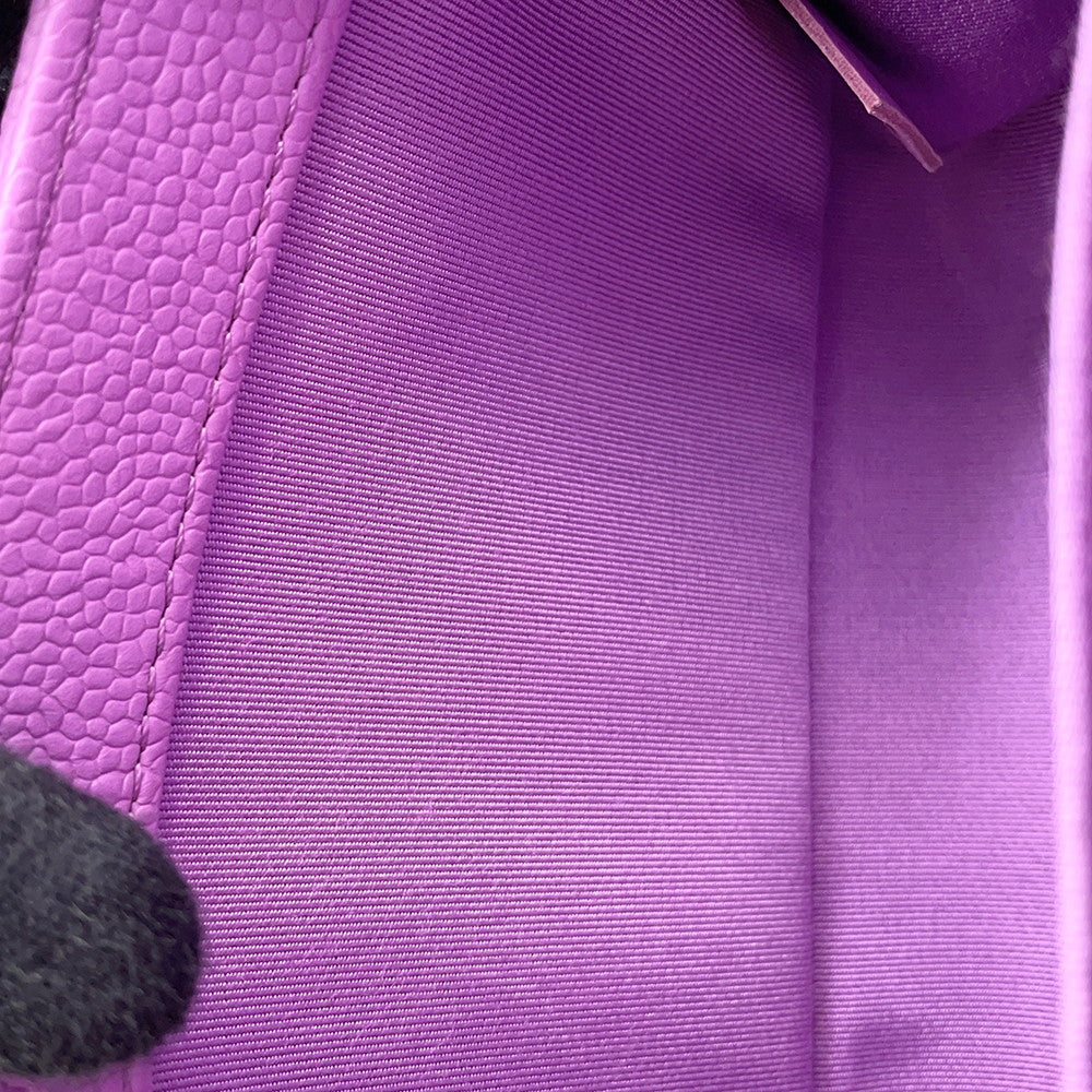 CHANEL Matelasse Boy Chanel Shoulder Bag PurpleA67085 Caviar Leather Size Small