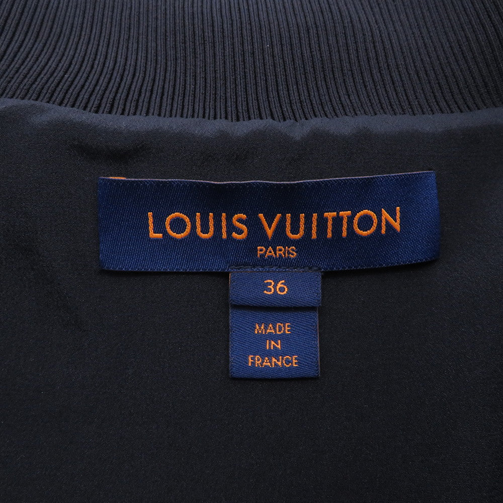 LOUIS VUITTON Embossed Monogram Zip-Up Jacket Size 36 Black1A9EPZ Nylon72% Polyurethane28%