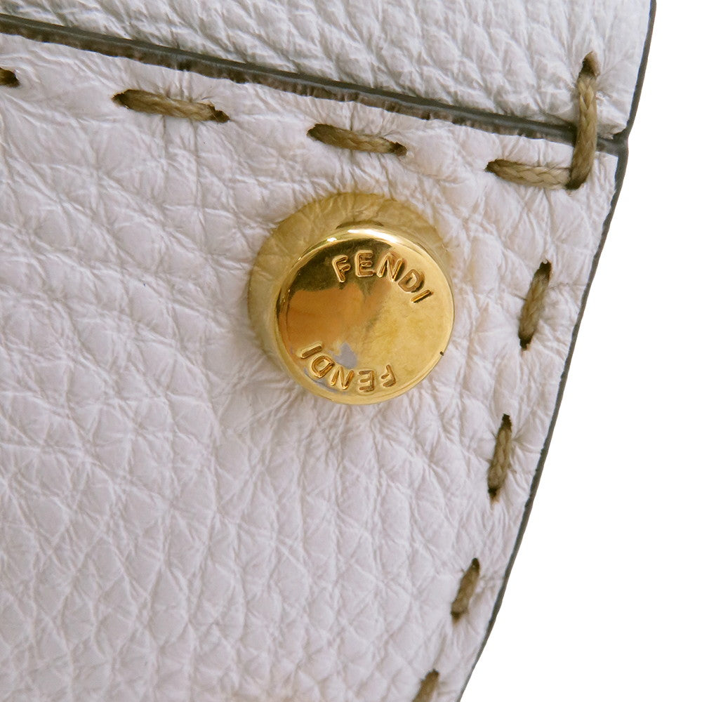 FENDI Peekaboo Selleria White8BN244 Leather Size Mini