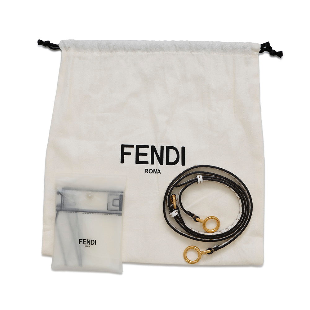 FENDI Peekaboo Selleria White8BN244 Leather Size Mini