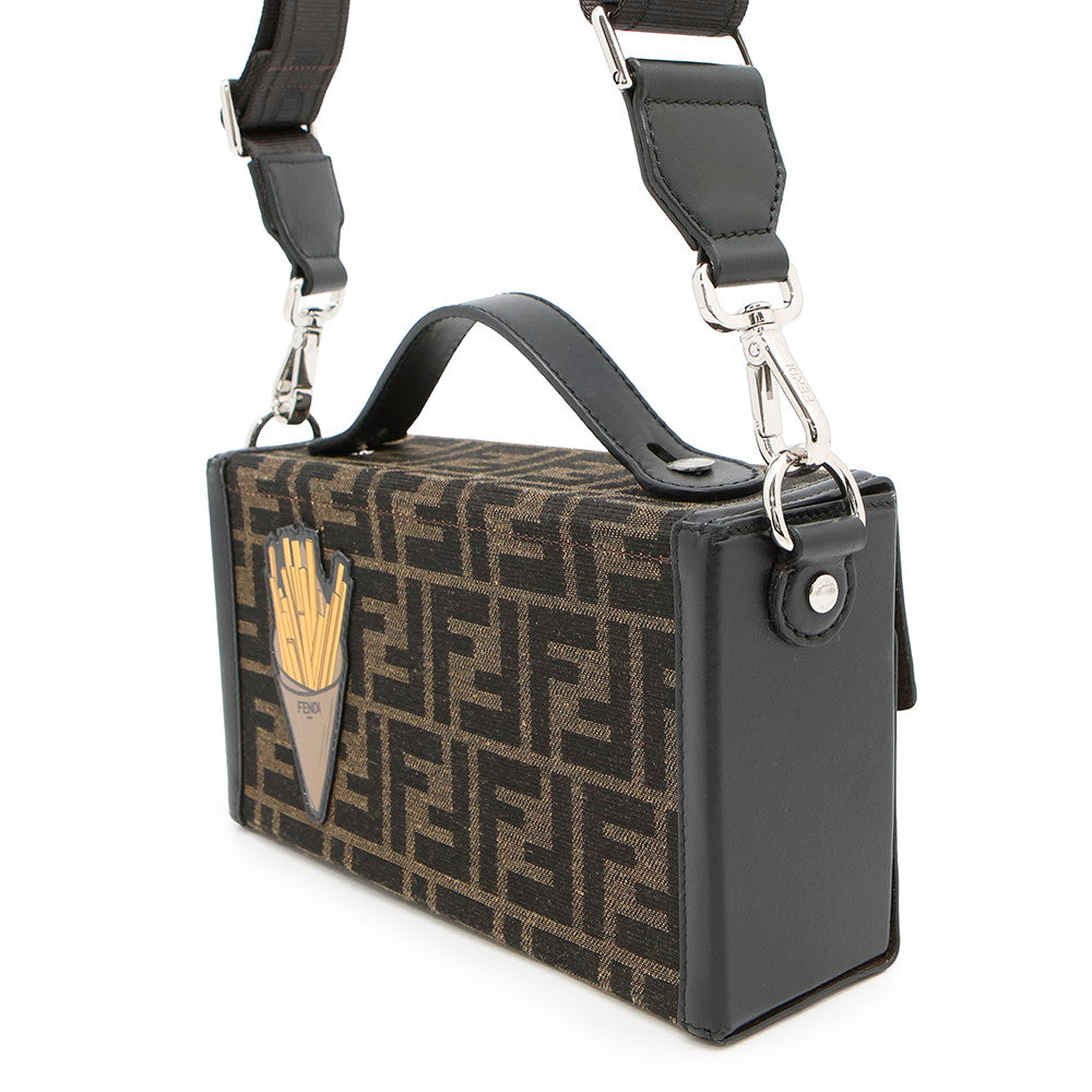FENDI FENDIlicious Bucket Soft Trunk Zucca Pattern Brown/Black7VA565 Canvas Leather