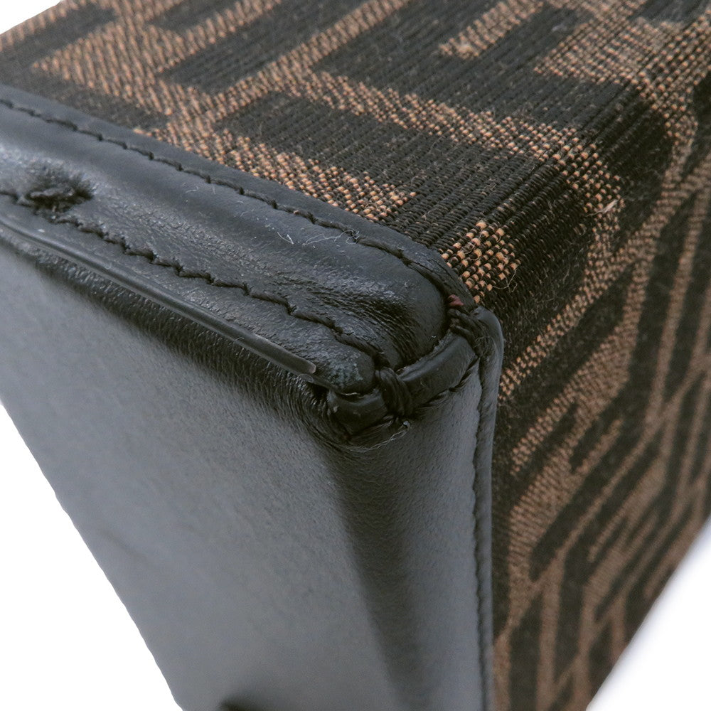 FENDI FENDIlicious Bucket Soft Trunk Zucca Pattern Brown/Black7VA565 Canvas Leather