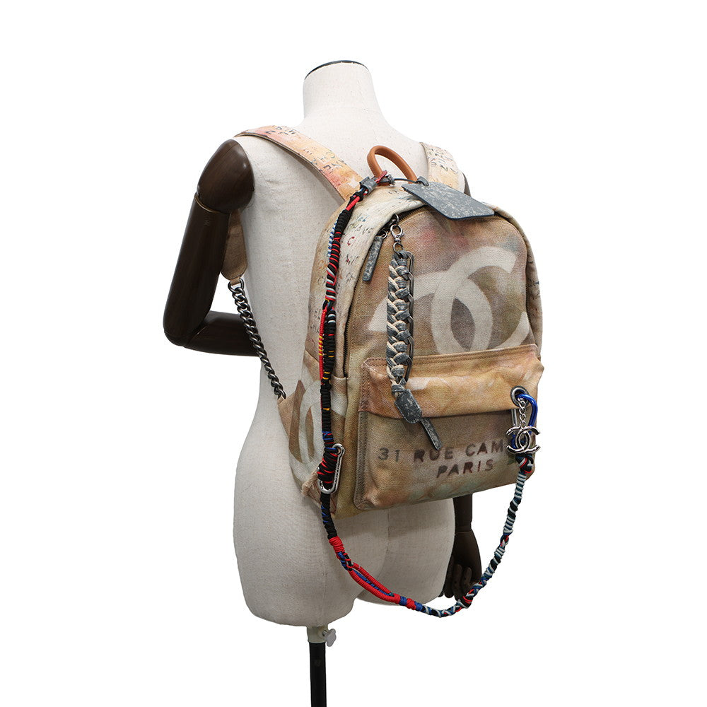 CHANEL Act 2 Graffiti Backpack Beige/MulticolorA92352 Canvas