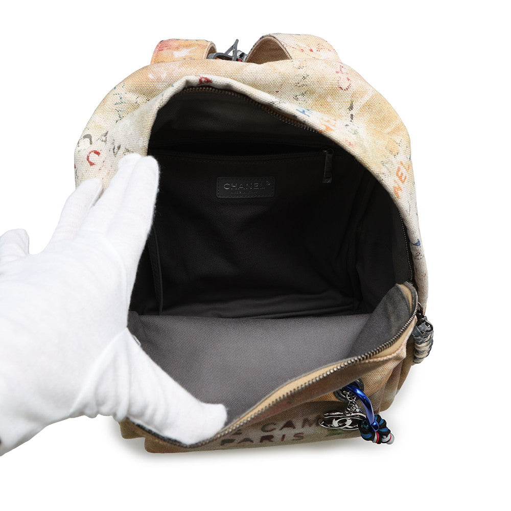 CHANEL Act 2 Graffiti Backpack Beige/MulticolorA92352 Canvas