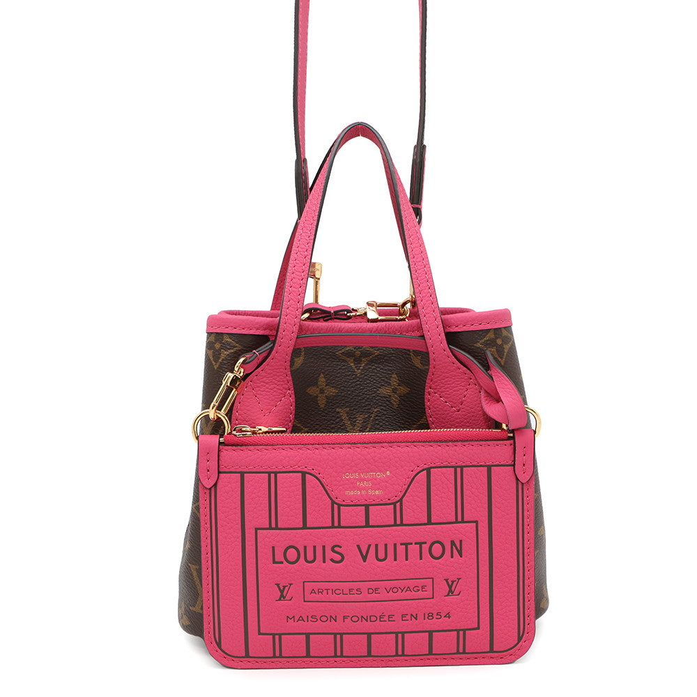 LOUIS VUITTON Neverfull Inside Out Rose Buffalo Pondichery Leather/BrownM12106 Monogram Size BB