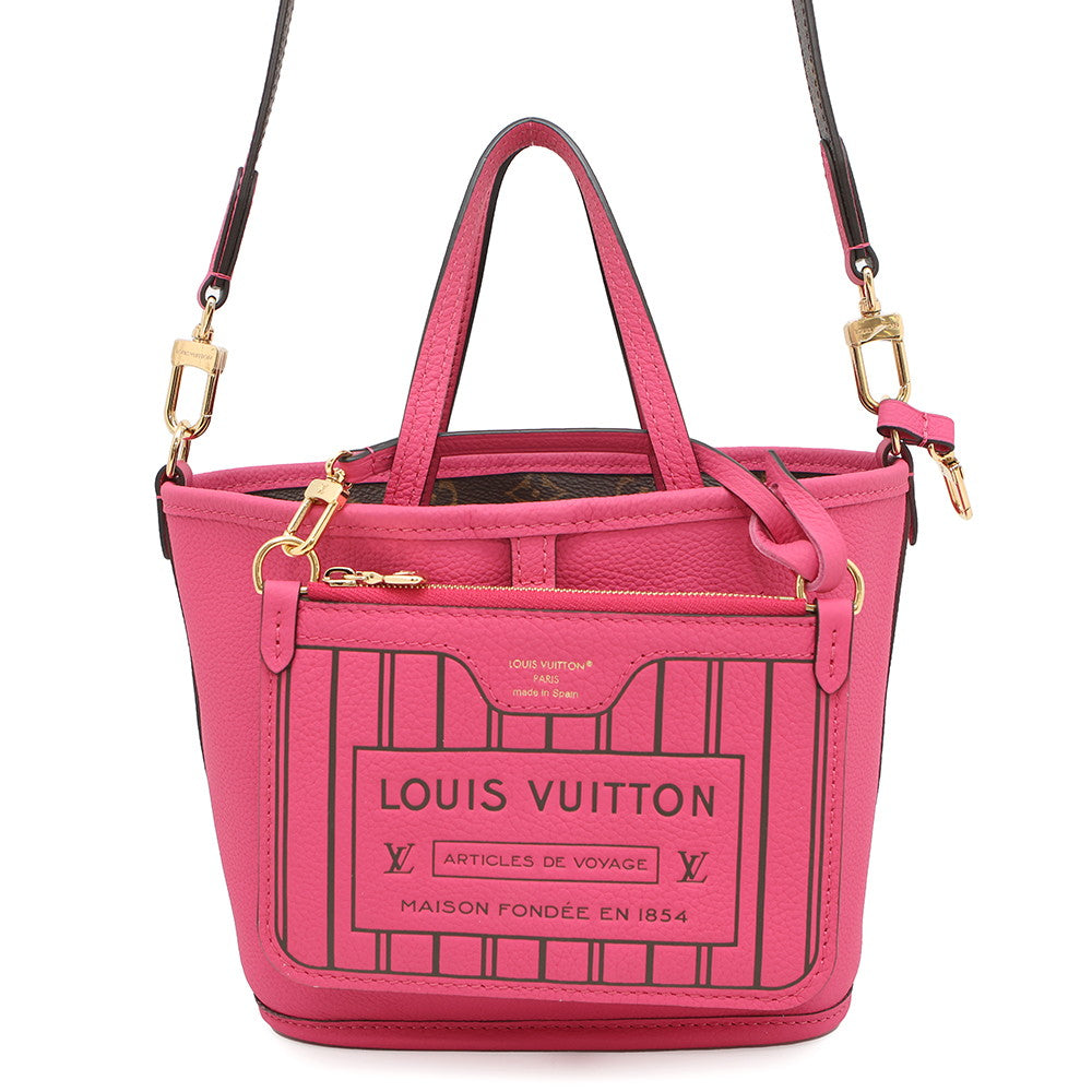 LOUIS VUITTON Neverfull Inside Out Rose Buffalo Pondichery Leather/BrownM12106 Monogram Size BB