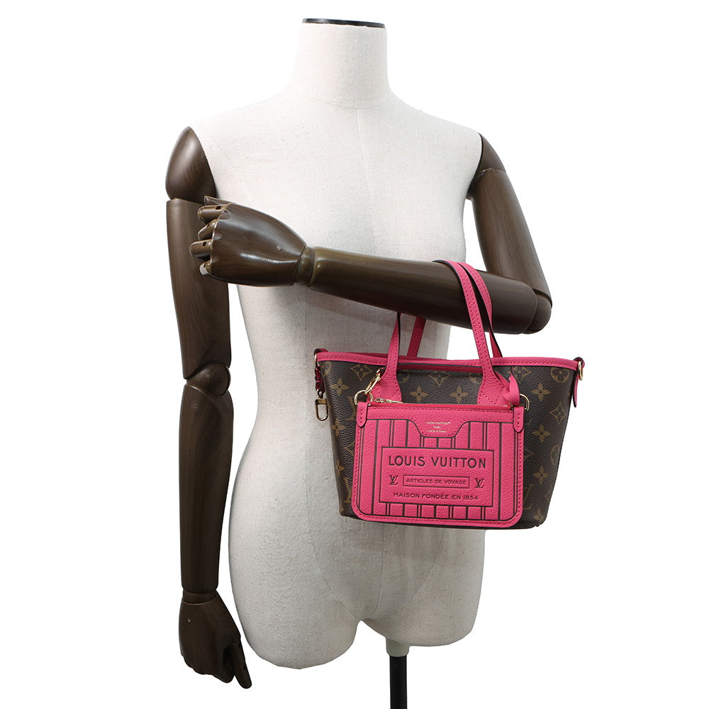 LOUIS VUITTON Neverfull Inside Out Rose Buffalo Pondichery Leather/BrownM12106 Monogram Size BB