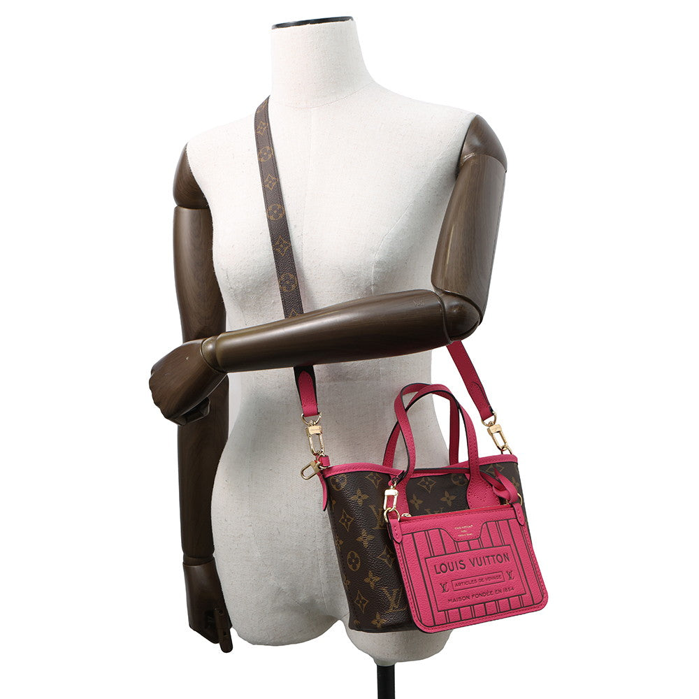 LOUIS VUITTON Neverfull Inside Out Rose Buffalo Pondichery Leather/BrownM12106 Monogram Size BB