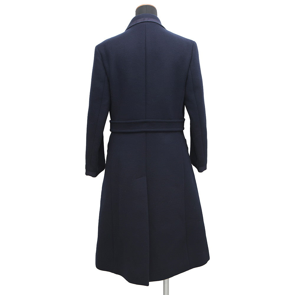 GUCCI Coat with GGChain Size 38 Navy669525 Wool 98% Nylon2%