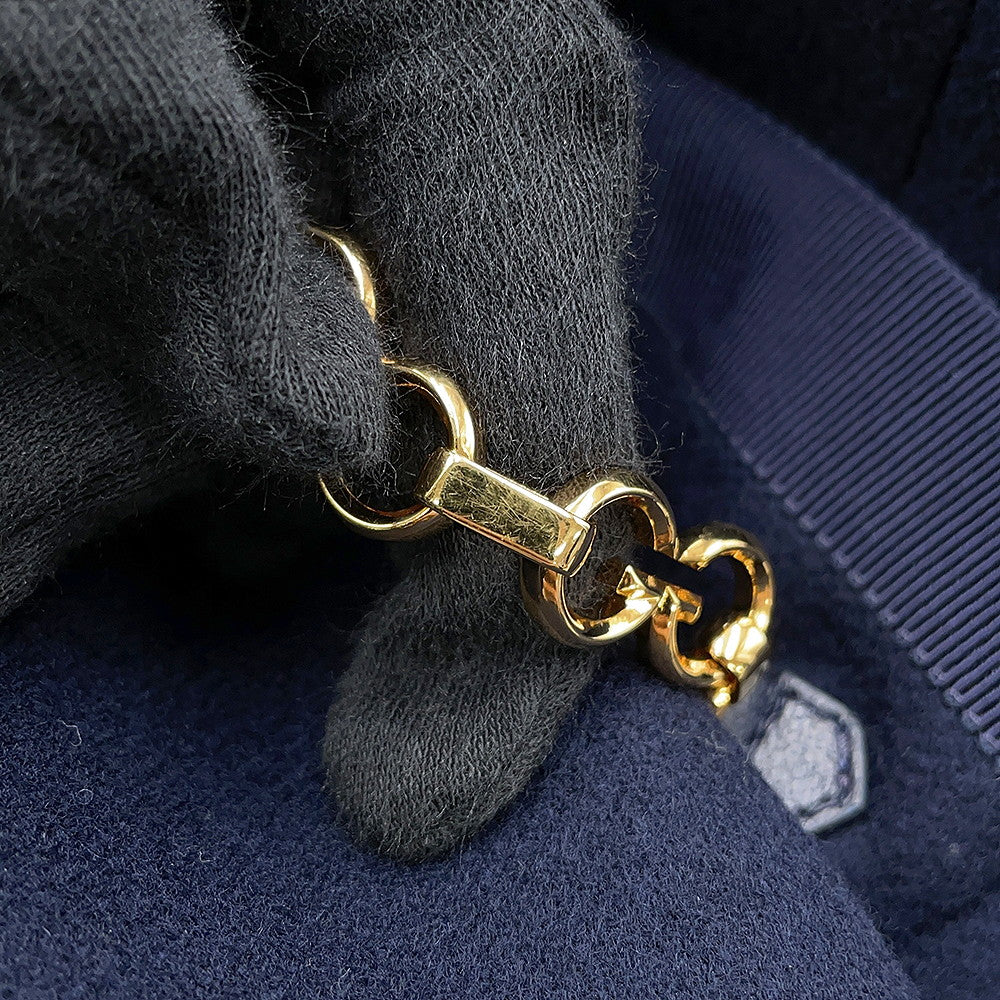 GUCCI Coat with GGChain Size 38 Navy669525 Wool 98% Nylon2%