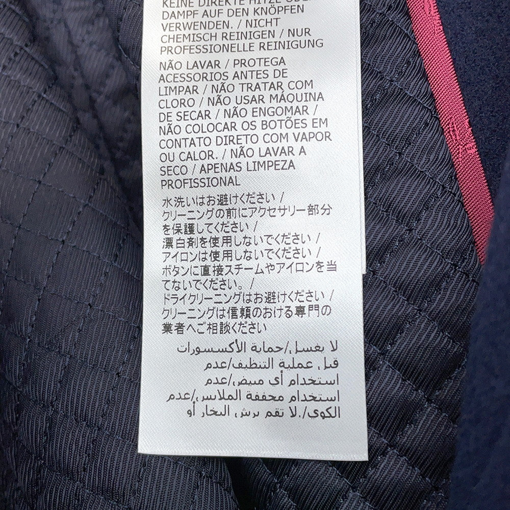 GUCCI Coat with GGChain Size 38 Navy669525 Wool 98% Nylon2%