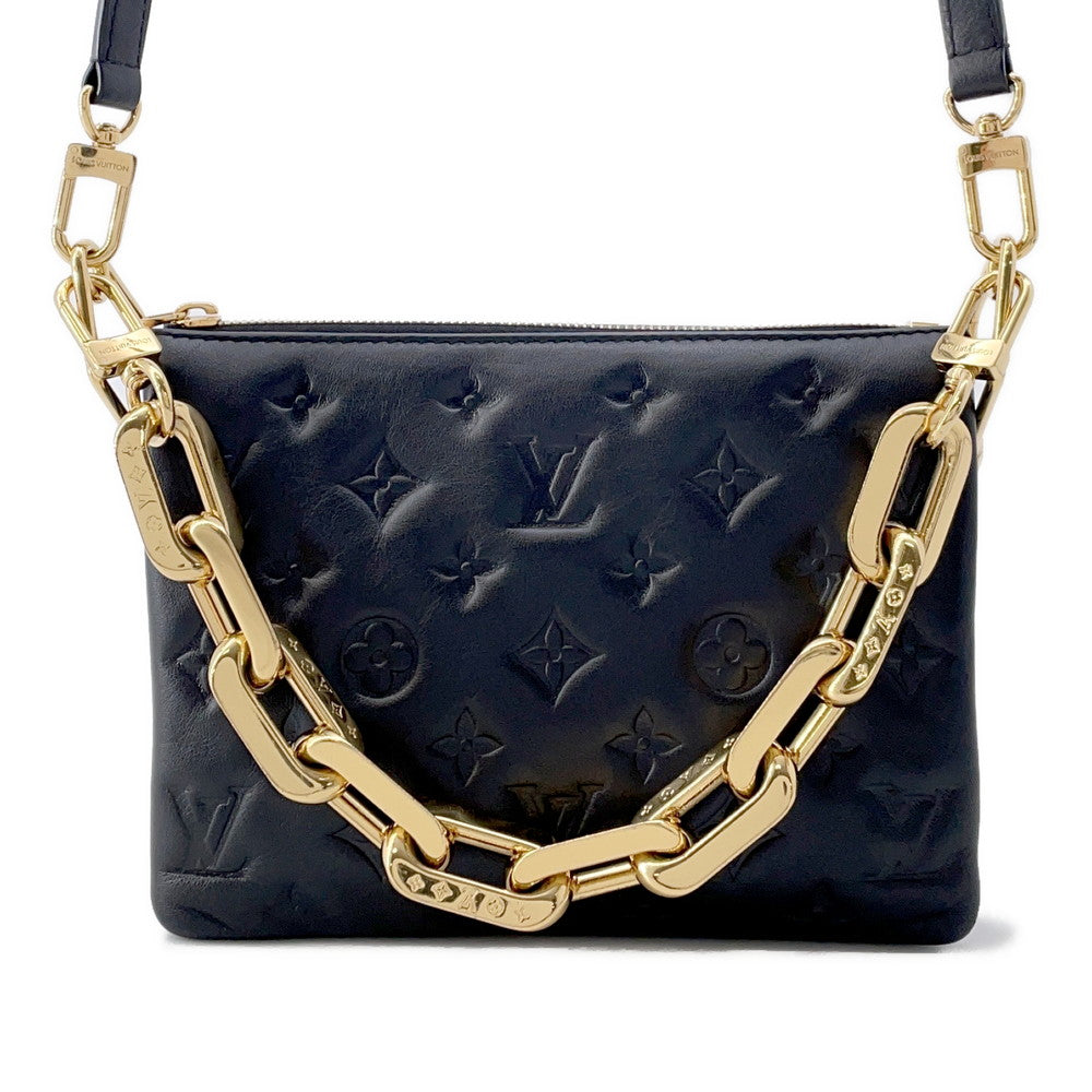 LOUIS VUITTON Coussin NoirM57790 Monogram Lamb Leather Size PM