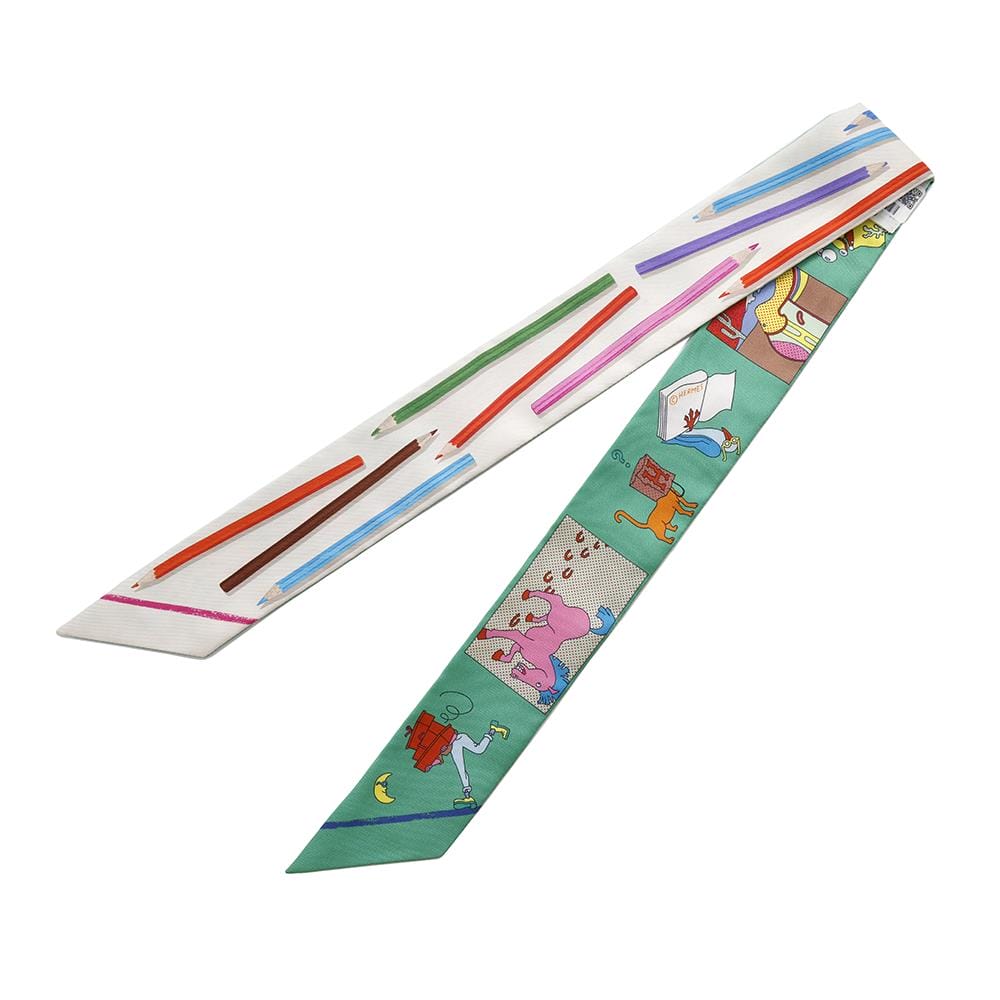 HERMES Twilly: Get out your colored pencils! A Vos Crayons Multicolor Silk100%