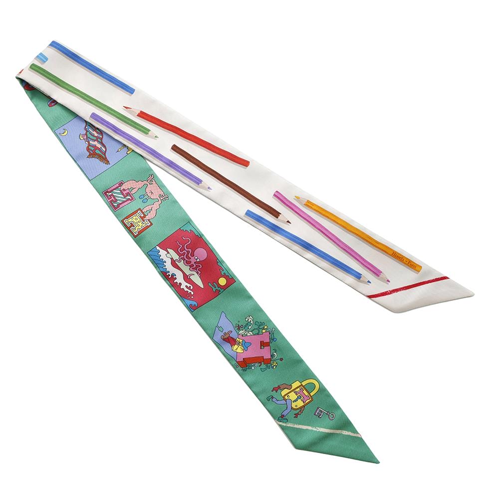 HERMES Twilly: Get out your colored pencils! A Vos Crayons Multicolor Silk100%