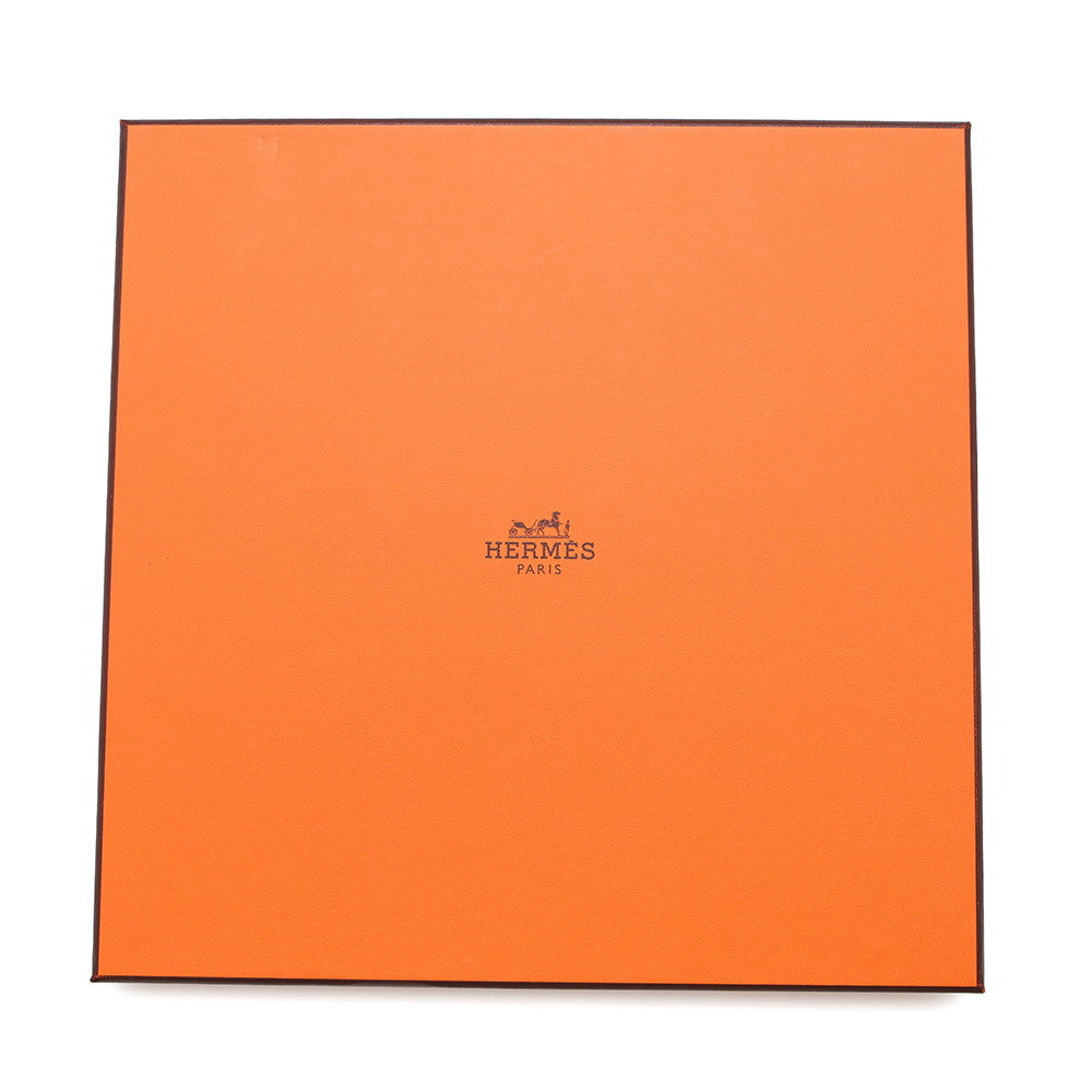 HERMES Kare H Hybrid Exlibris Size 90 Noir/Ecru Silk50% Wool 50%