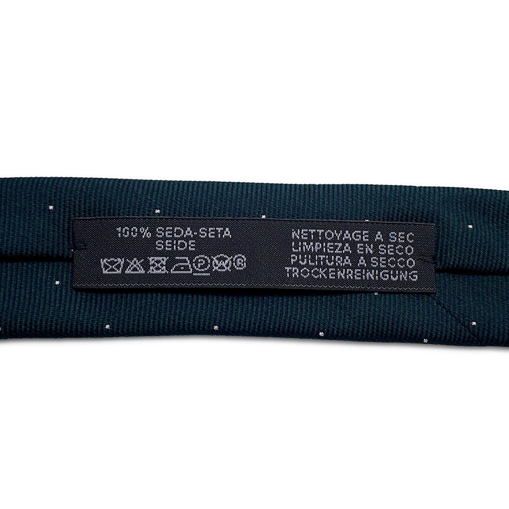 HERMES Sporty Dots Tie Vert/Blanc Silk100%