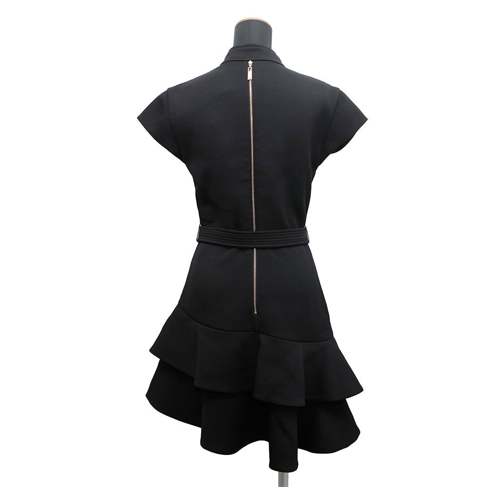 LOUIS VUITTON Frill dress Size 38 Black Wool 98% Polyurethane2%