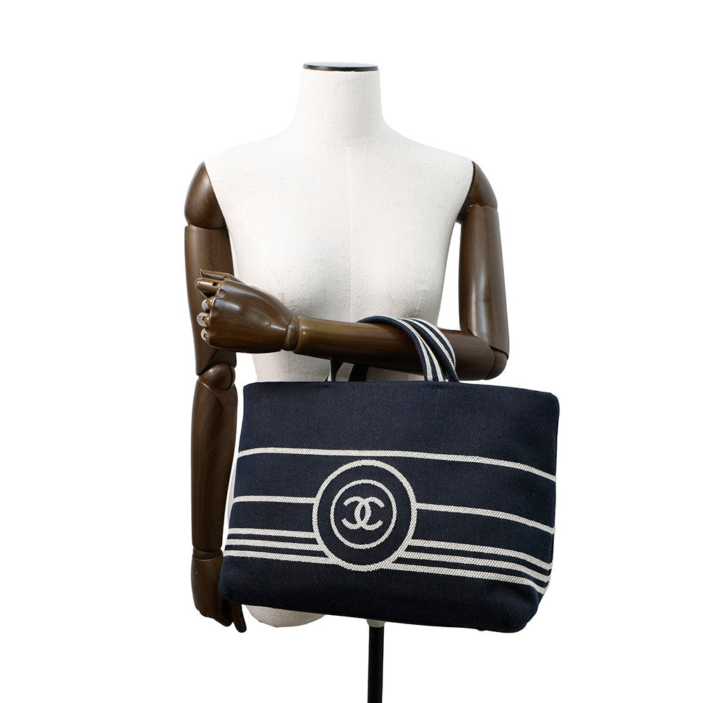 CHANEL CC Logo 2WAY Shopping in Denim NavyA92240 Denim