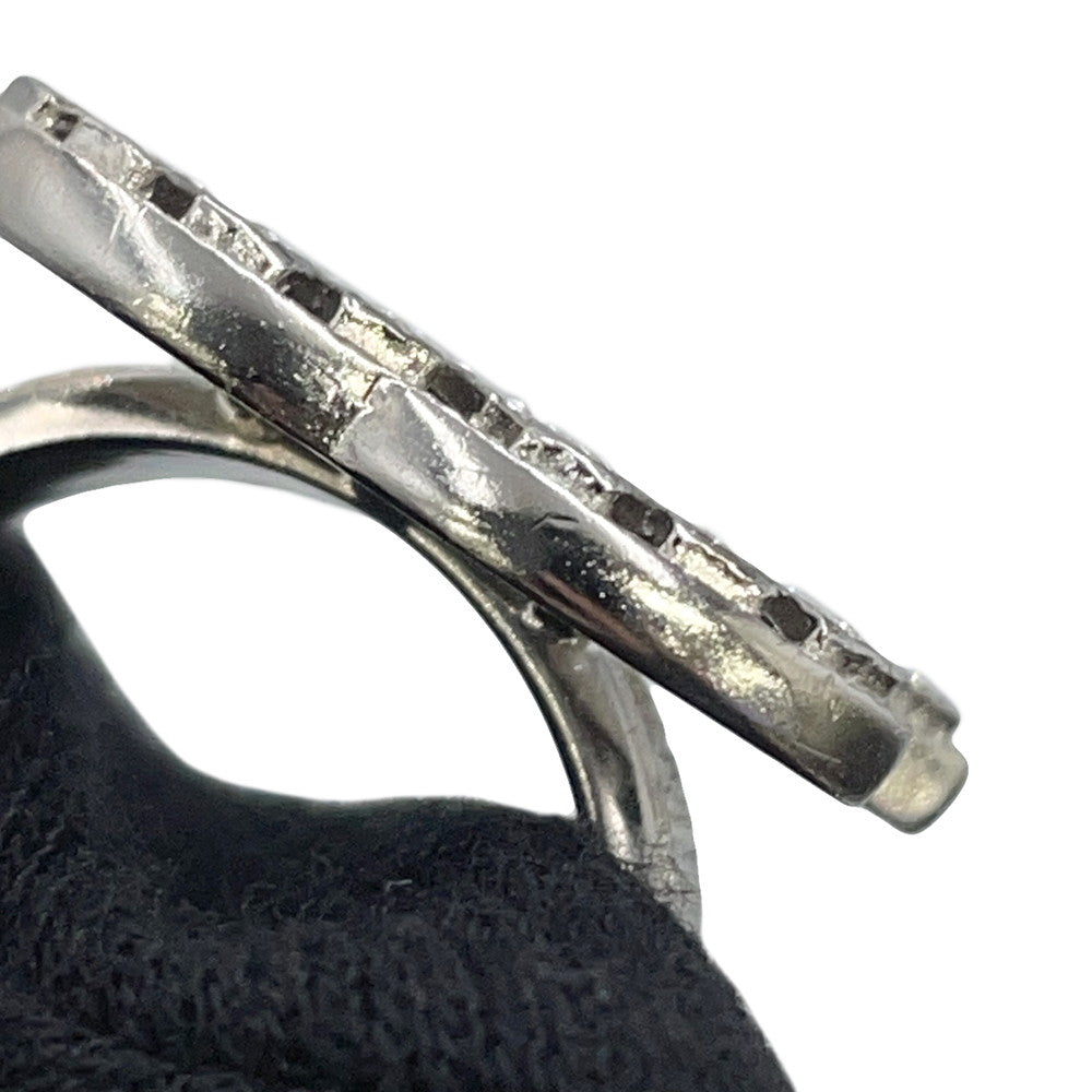 CHANEL CC Logo Ring Size Approximately13 Metal strass