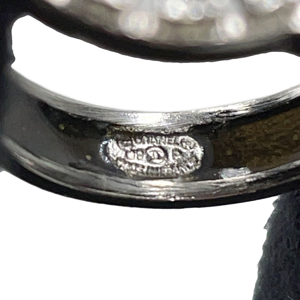 CHANEL CC Logo Ring Size Approximately13 Metal strass