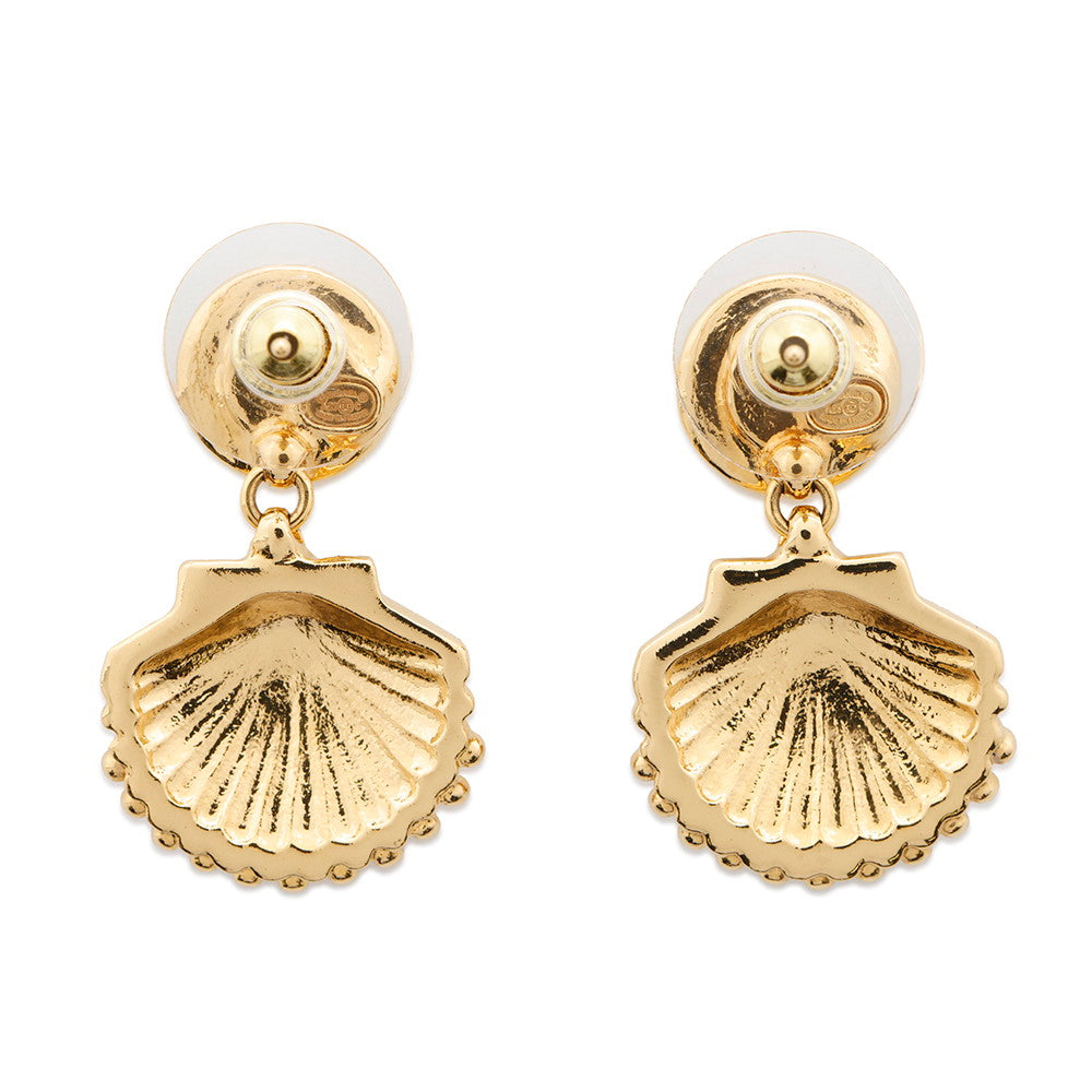 CHANEL Seashell CC Logo EarringsABA066 Metal strass