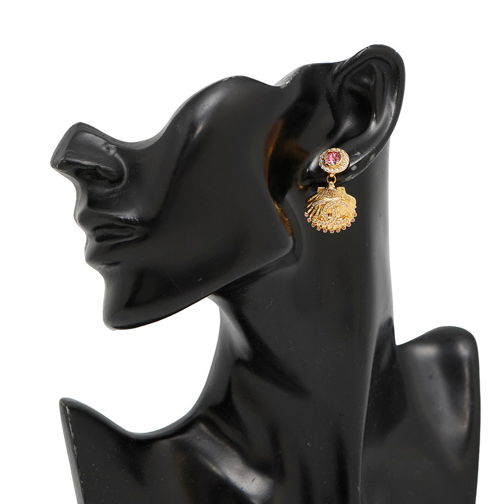 CHANEL Seashell CC Logo EarringsABA066 Metal strass