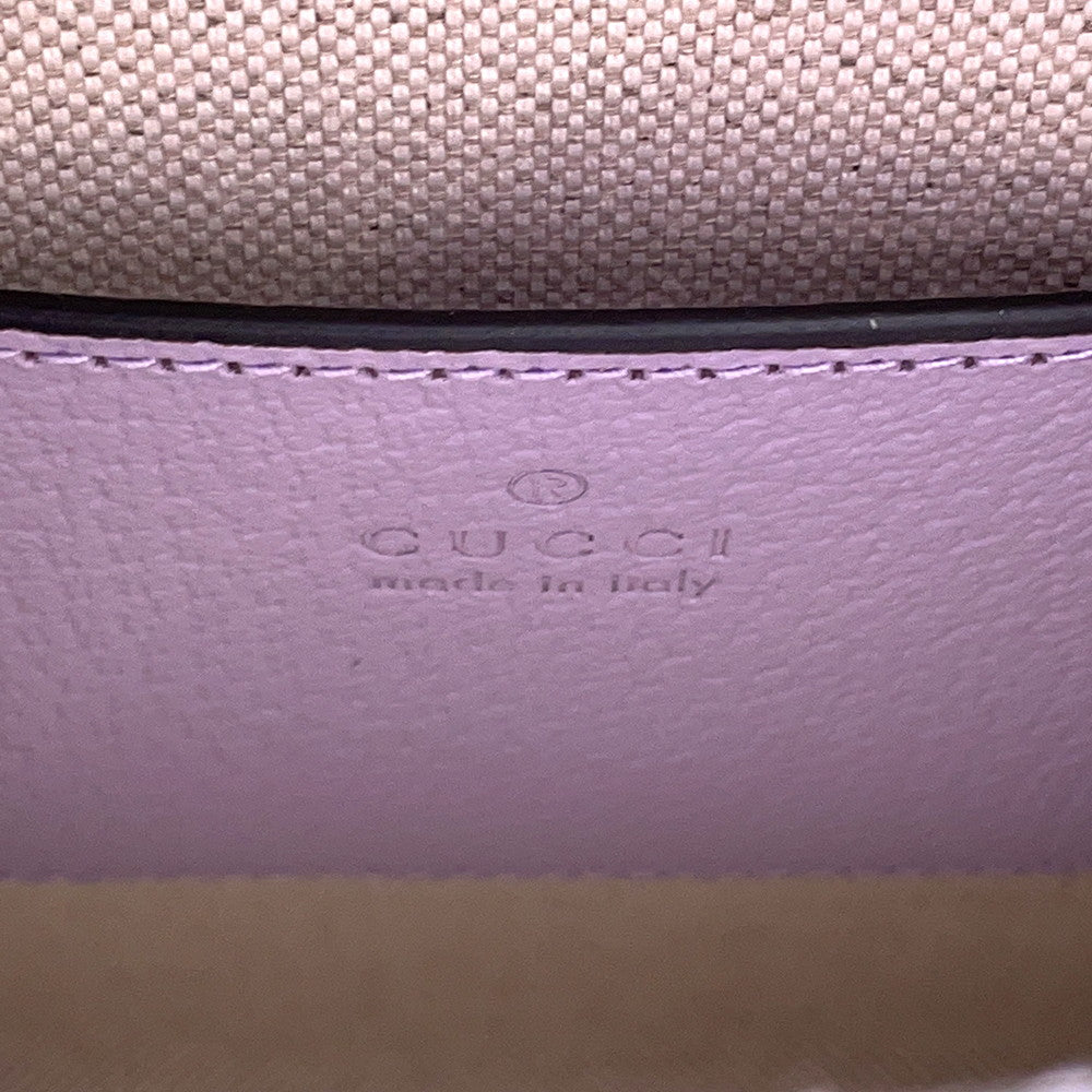 GUCCI Jumbo GG 2-Way Tote Bag Purple/Beige671623 Leather Canvas Size Mini