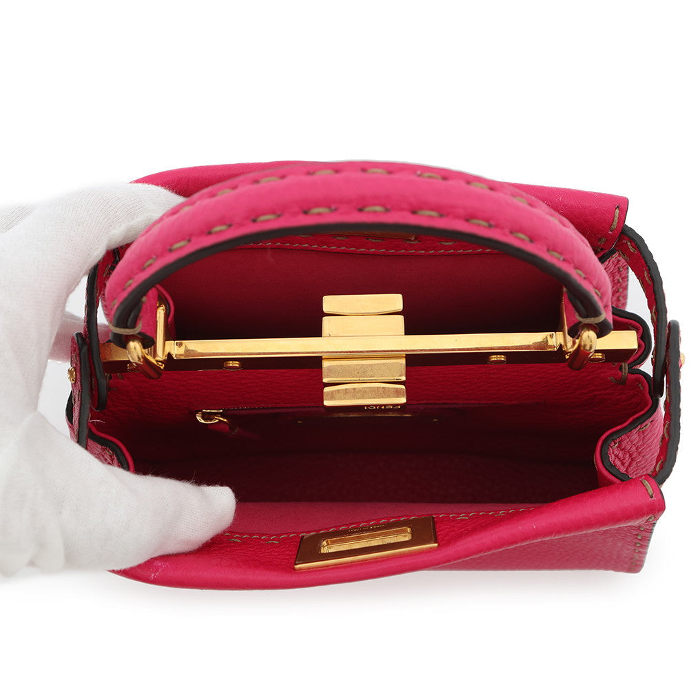 FENDI Selleria Peekaboo 2wayBag Pink8BN244 Leather Size Mini