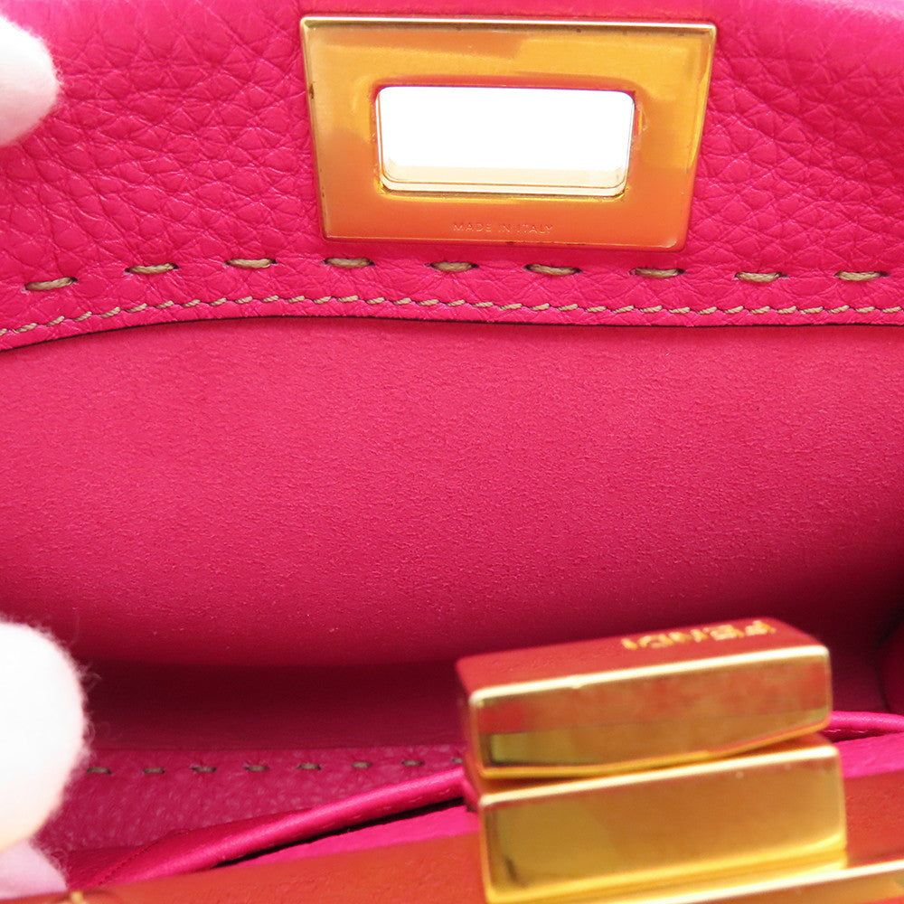 FENDI Selleria Peekaboo 2wayBag Pink8BN244 Leather Size Mini