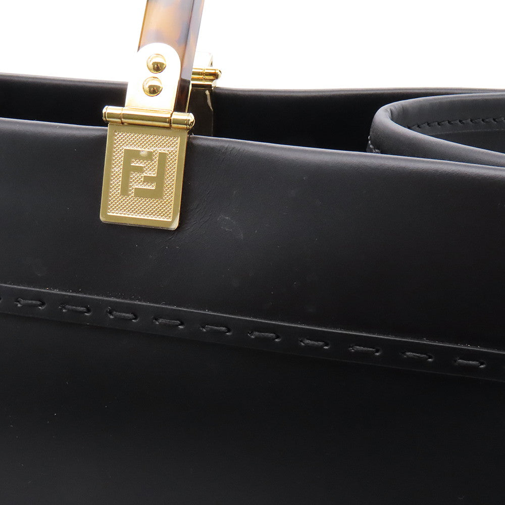 FENDI Sunshine Tote Bag Black8BH386 Calf Leather Size Medium