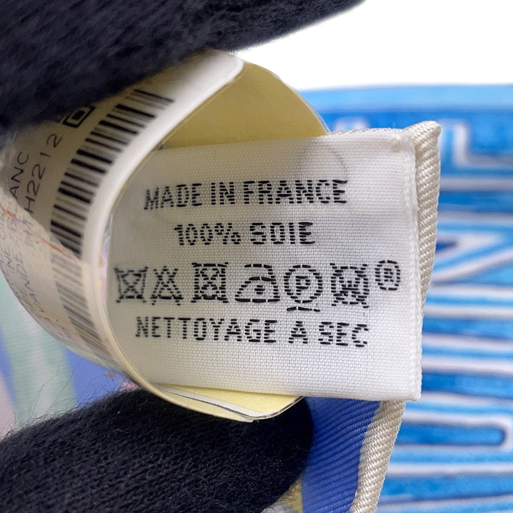 HERMES Carre Chevaloscope Neon CHEVALOSCOPE NEON Size 45 Blue Lavande/Blanc Silk100%