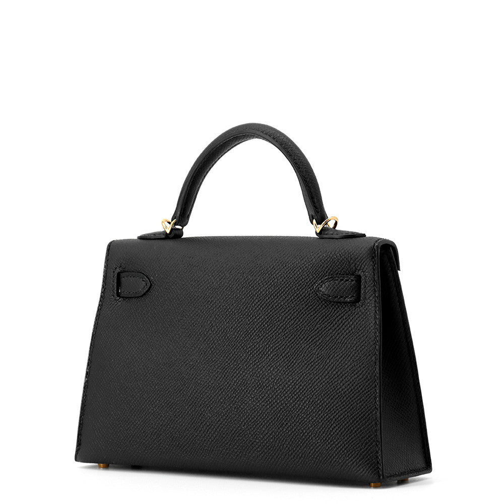 HERMES Mini Kelly 2 Black Epsom