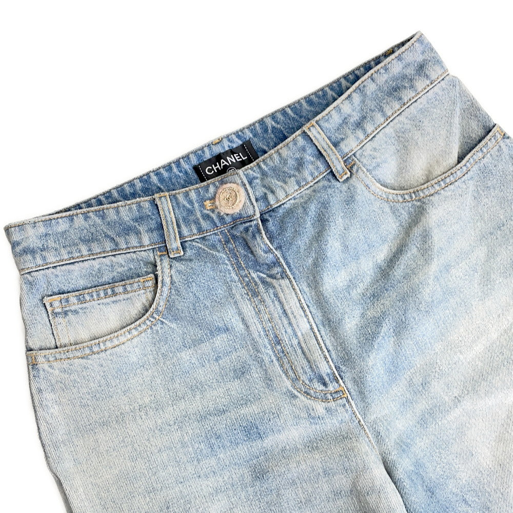 CHANEL Water Repellent Coated Denim Size 36 Light BlueP78309 V70488 Cotton 100%
