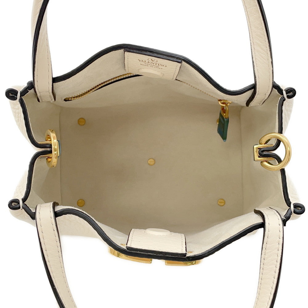 Valentino Garavani All Time 2WAY Handbag Ivory5W2B0Q26IMZ Grained Calf Leather Size Small